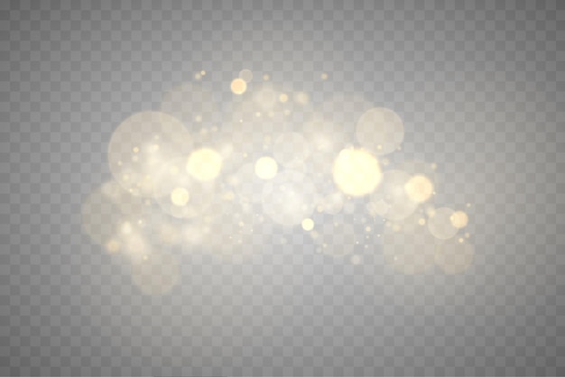 Partículas de polvo dorado espumoso bokeh navidad efecto de luz chispeante brillo amarillo chispas estrella