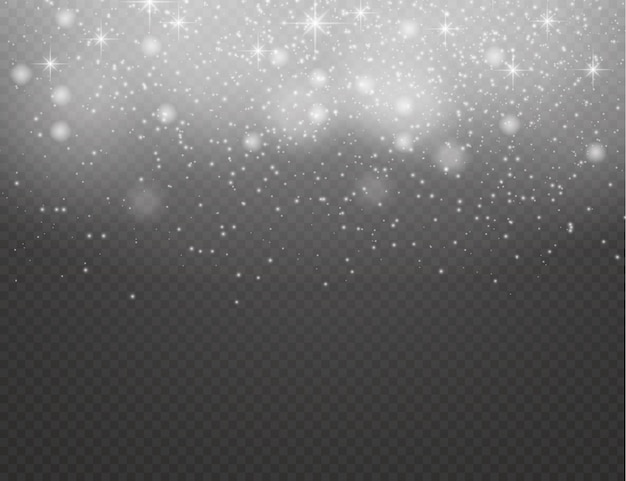 Partículas de polvo espumoso bokeh navidad chispas efecto de luz chispas blancas estrellas desenfoque vector
