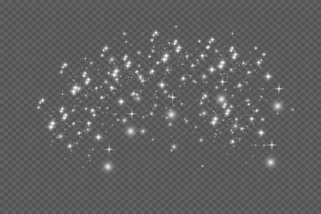 Partículas de polvo mágicas brillantes El polvo chispea con una luz especial