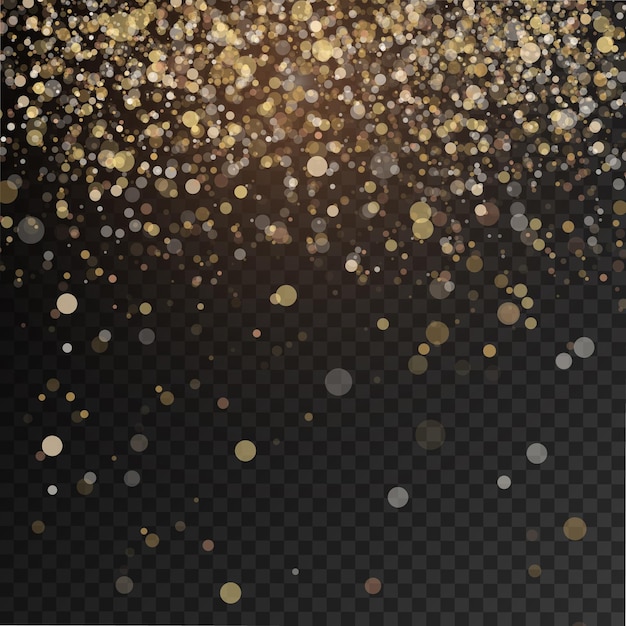 Partículas de polvo mágicas doradas brillantes chispas brillo luces polvo amarillo chispas y estrellas
