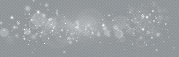 Partículas de polvo mágico blanco. Partículas de luz brillante. Partículas de brillo de Navidad. Efecto de luz