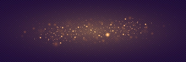 Partículas de polvo mágico estrellas brillantes Efecto especial flash de luz