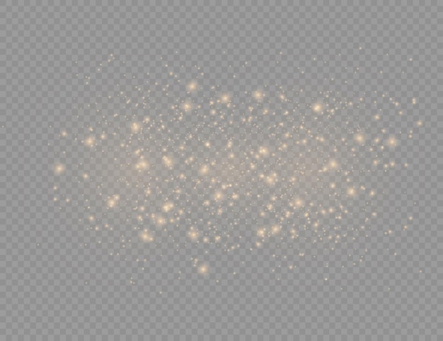 Partículas de polvo de oro bokeh navidad efecto de luz dorada chispas amarillas estrellas desenfoque vector