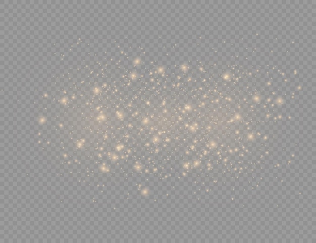 Partículas de polvo de oro bokeh navidad efecto de luz dorada chispas amarillas estrellas desenfoque vector