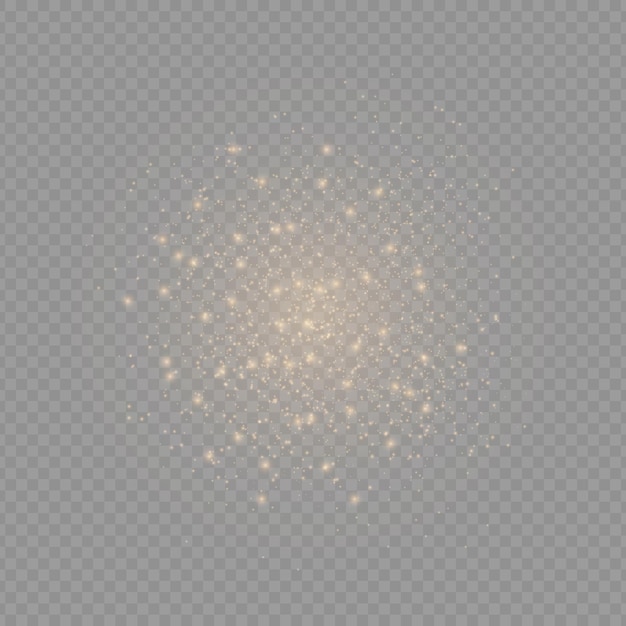 Partículas de polvo de oro bokeh navidad efecto de luz dorada chispas amarillas estrellas desenfoque vector