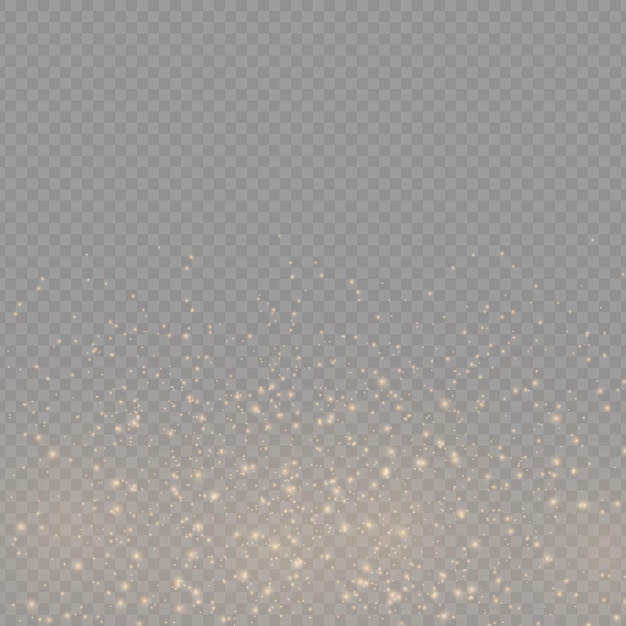 Partículas de polvo de oro bokeh navidad efecto de luz dorada chispas amarillas estrellas desenfoque vector