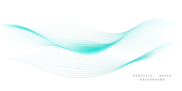 Las partículas que fluyen forman ondas un patrón de luz gradiente fondo de tecnología moderna vector