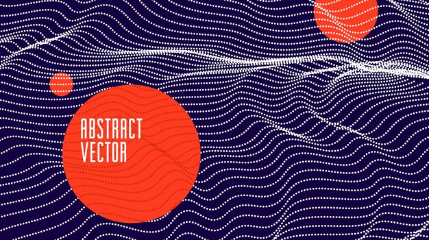 Las partículas de rejilla de malla de puntos fluyen de fondo vectorial abstracto, abstracción rítmica punteada de estilo moderno y moderno, ilustración de tema de ciencia y tecnología.