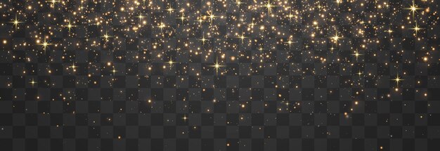 Partículas voladoras de luz aisladas en png