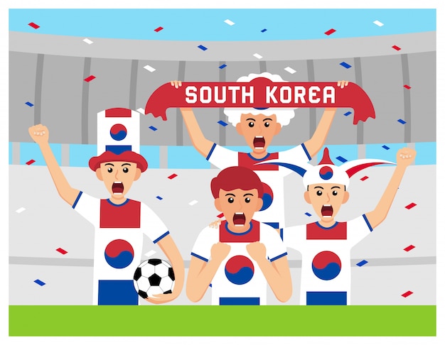 Partidarios de corea del sur en diseño plano