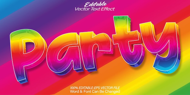 Partido Efecto de texto vectorial Editable Alfabeto Música colorida Disco alegre