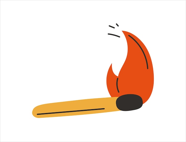 El partido está ardiendo estilo de dibujos animados de ilustración vectorial aislado sobre fondo blanco