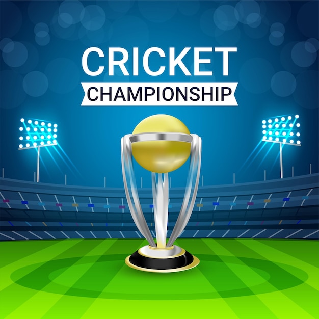Partido de la liga mundial de cricket con elementos de cricket
