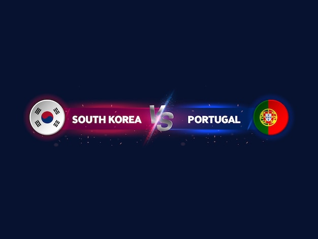 Vector partido portugal vs corea del sur partido de la copa mundial de la fifa 2022