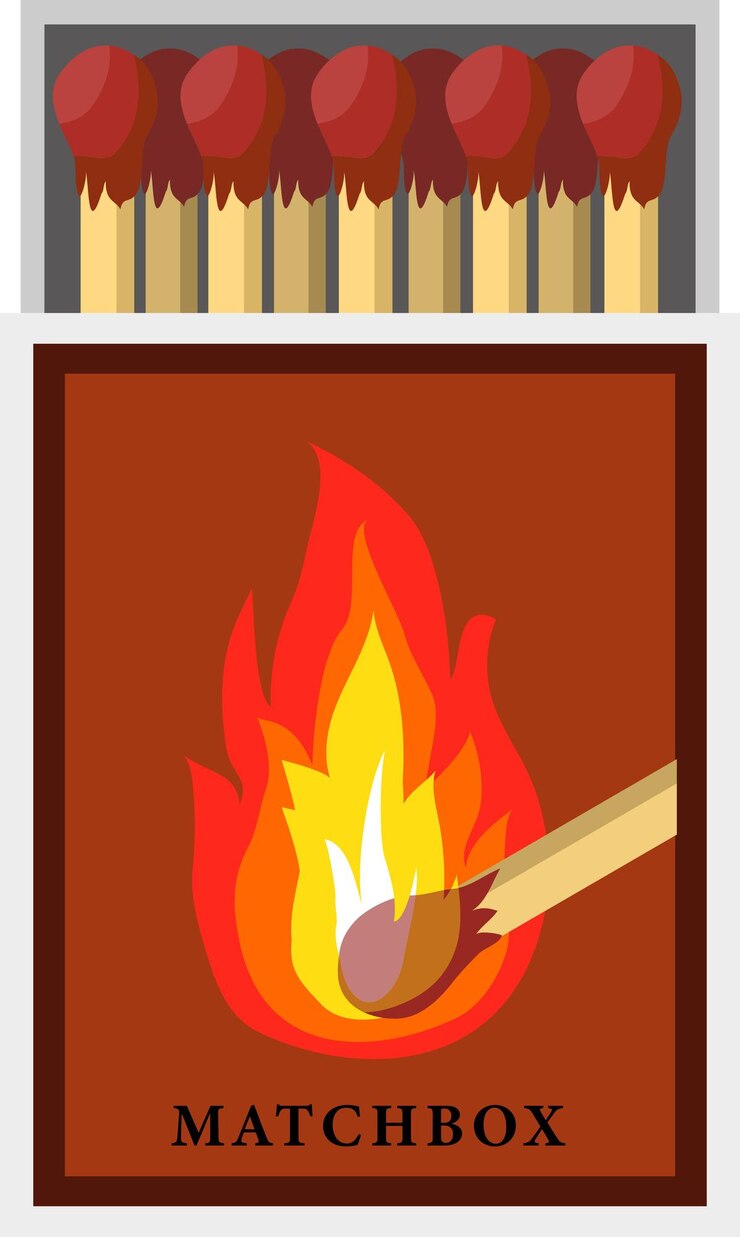 Vector partidos de objetos vectoriales aislados de dibujos animados y fuego
