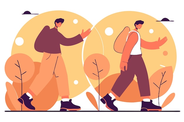 Pasando por el vector de ilustración de concepto en fondo blanco
