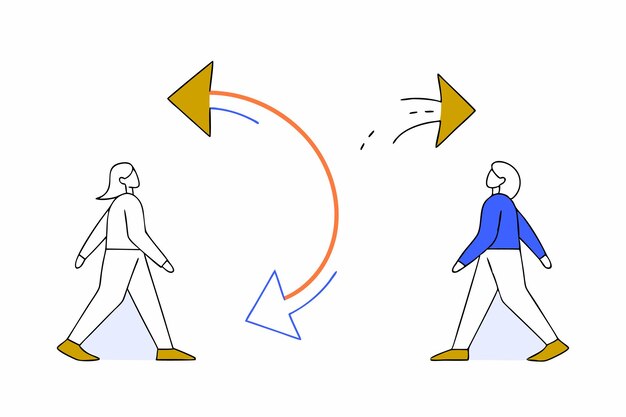 Pasando por el vector de ilustración de concepto en fondo blanco