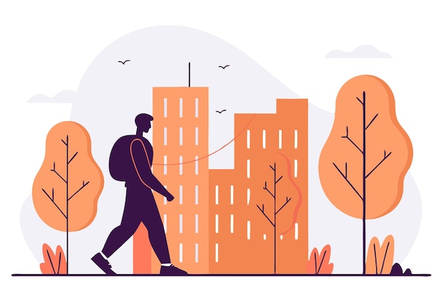 Pasando por el vector de ilustración de concepto en fondo blanco