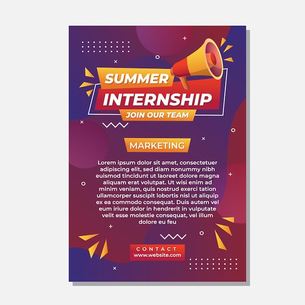 Vector pasantía de verano póster