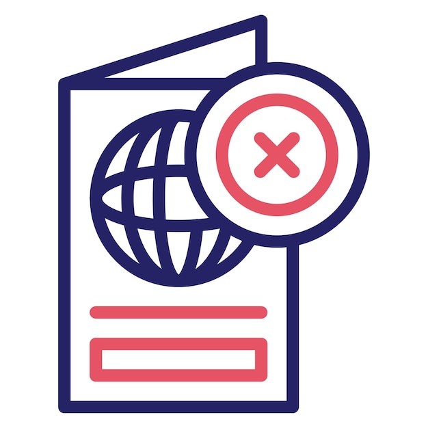 Pasaporte Icon de vector rechazado Ilustración del conjunto de iconos de Inmigración