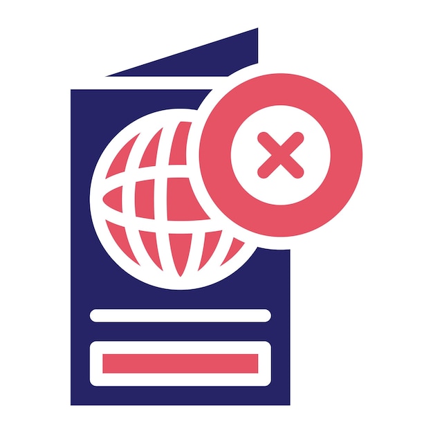 Pasaporte icon de vector rechazado ilustración del conjunto de iconos de inmigración