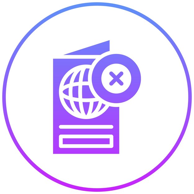 Pasaporte Icon de vector rechazado Ilustración del conjunto de iconos de Inmigración