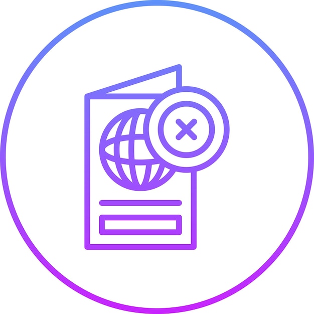 Pasaporte Icon de vector rechazado Ilustración del conjunto de iconos de Inmigración