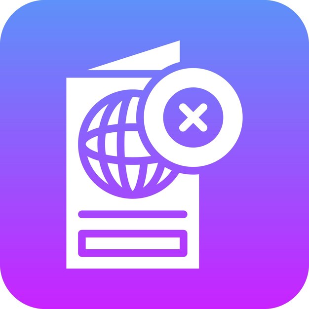 Pasaporte Icon de vector rechazado Ilustración del conjunto de iconos de Inmigración
