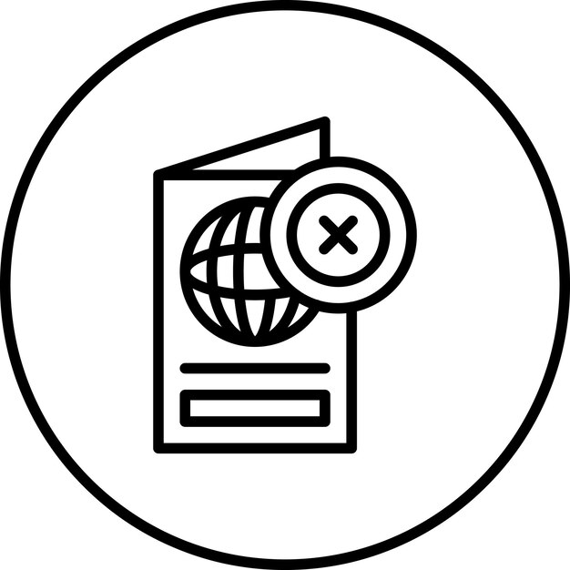 Pasaporte Icon de vector rechazado Ilustración del conjunto de iconos de Inmigración
