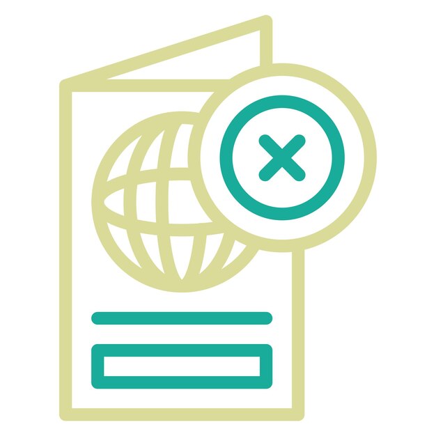 Pasaporte Icon de vector rechazado Ilustración del conjunto de iconos de Inmigración