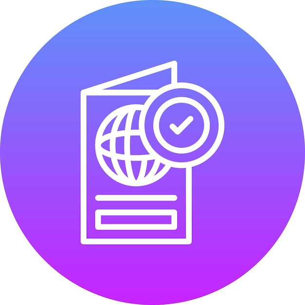 Pasaporte Ilustración del icono vectorial aprobado del conjunto de iconos de Inmigración