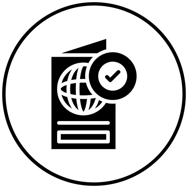 Pasaporte Ilustración del icono vectorial aprobado del conjunto de iconos de Inmigración