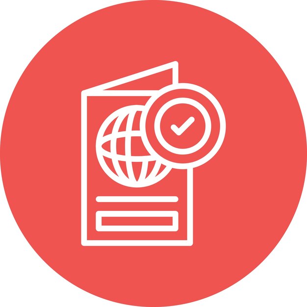 Pasaporte Ilustración del icono vectorial aprobado del conjunto de iconos de Inmigración