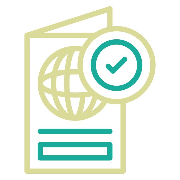 Pasaporte Ilustración del icono vectorial aprobado del conjunto de iconos de Inmigración