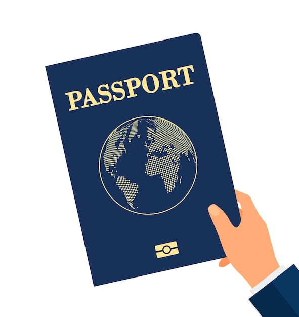 Vector pasaporte de inmunidad de mano persona con certificado de vacunación o ilustración de vector plano de documento concepto de viaje de pandemia de coronavirus de salud para diseño de sitio web de banner o página de destino
