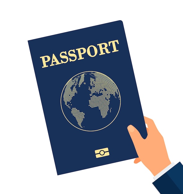 Pasaporte de inmunidad de mano Persona con certificado de vacunación o ilustración de vector plano de documento Concepto de viaje de pandemia de coronavirus de salud para diseño de sitio web de banner o página de destino