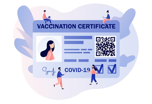 Pasaporte de vacunas Certificado de vacunación con código QR Pasaporte sanitario de vacunación de las personas