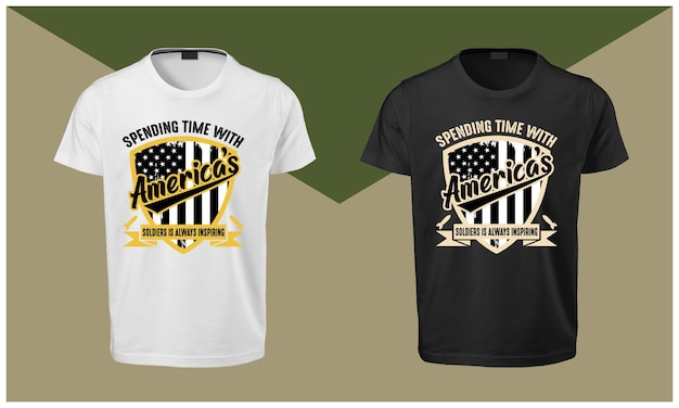 Vector pasar tiempo con los soldados estadounidenses siempre inspira el diseño de camisetas del día de los veteranos