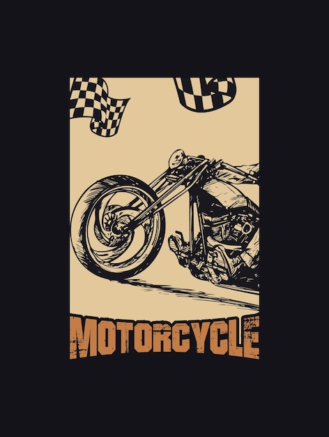 Pasatiempos de motocicletas Ilustración de gráficos vectoriales Plantilla de impresión de diseño de camiseta