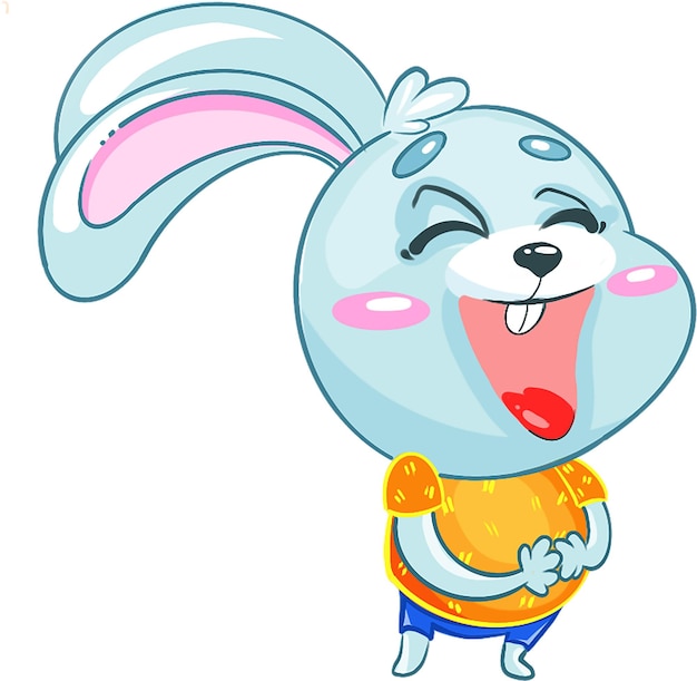 Pascua gracioso conejo zanahoria emociones pegatinas azules