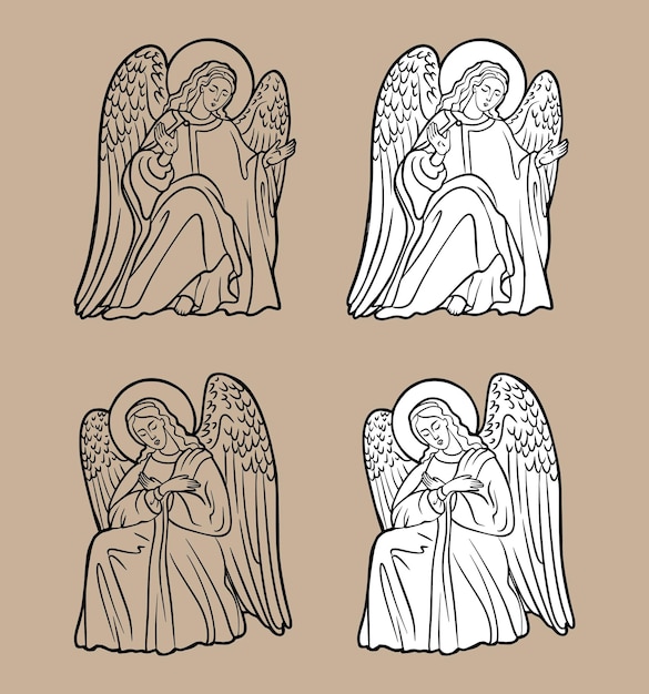 Pascua de Jesús. Ángeles. escena bíblica. Ilustración de vector plano. resurreccion de jesus o resurre