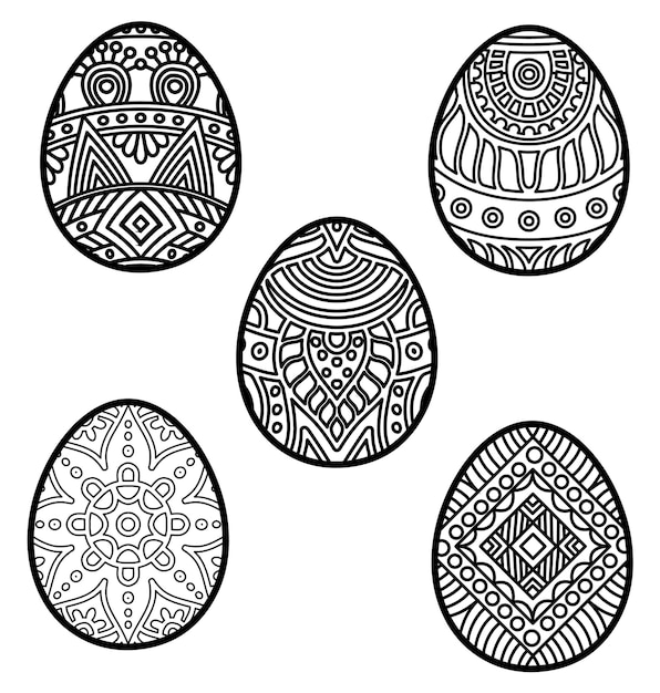 Pascua Laser Cut SVG huevo de Pascua decorativo para colorear página