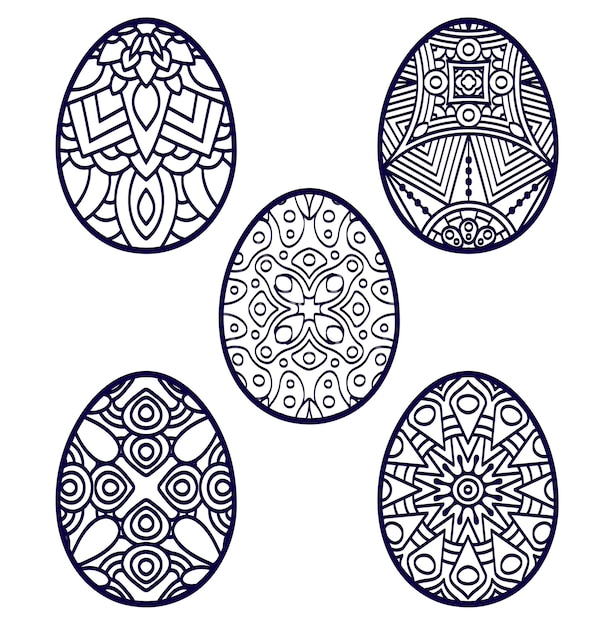 Pascua Laser Cut SVG Huevo de Pascua decorativo para colorear página