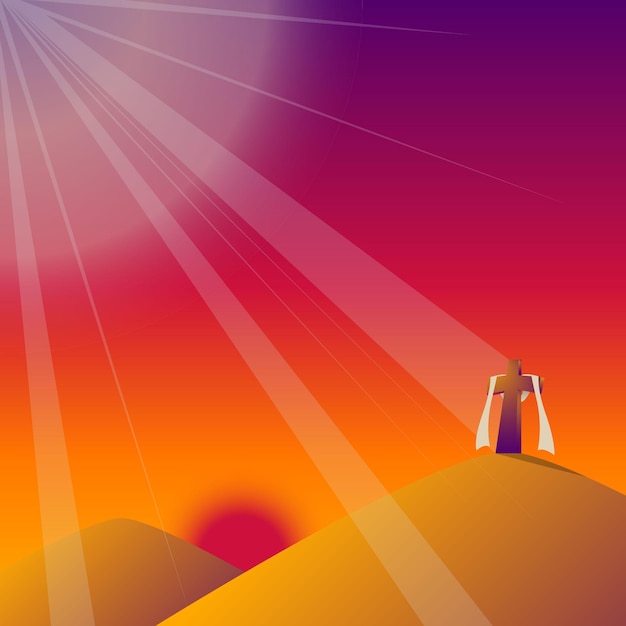 Pascua y la resurrección de Cristo ilustración vectorial