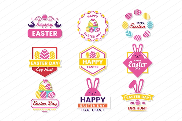 Pascua Retro Vintage Vector Label para banner