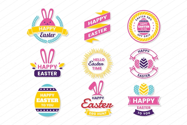 Pascua retro vintage vector label para banner