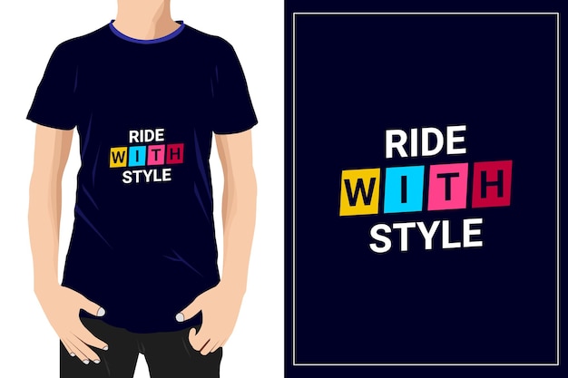 Paseo con diseño de estilo listo para la etiqueta de la camiseta de la taza o la impresión Vector Premium