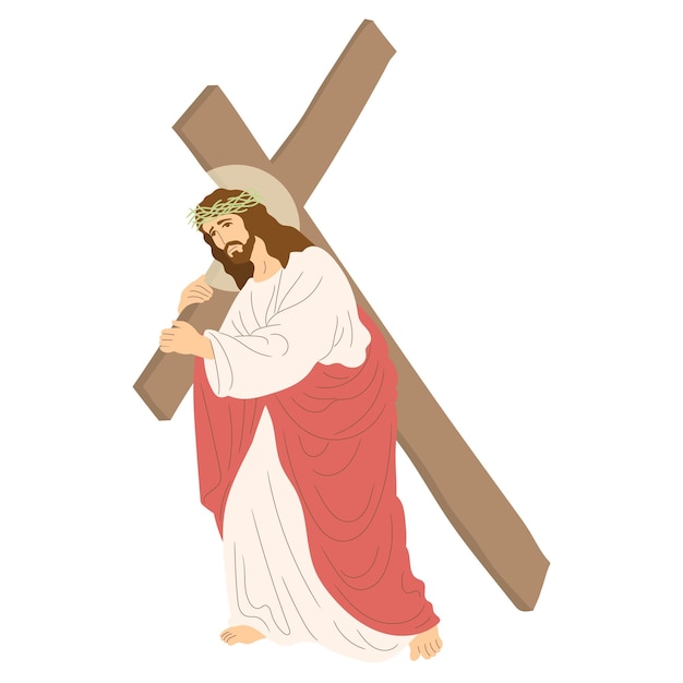 Vector pasión de cristo escena pascua cristianismo