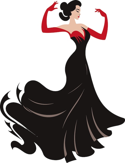 Pasionado bailarín de flamenco ilustración vectorial para carteles de eventos culturales