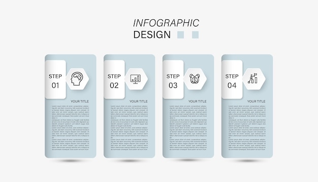 Paso 4 negocios nueva infografía Vector libre eps